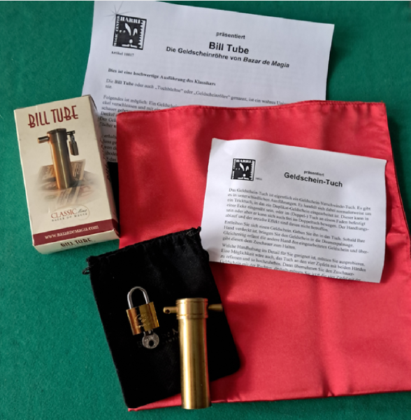 Bill Tube Bazar mit Geldschein-Verschwinde-Tuch
